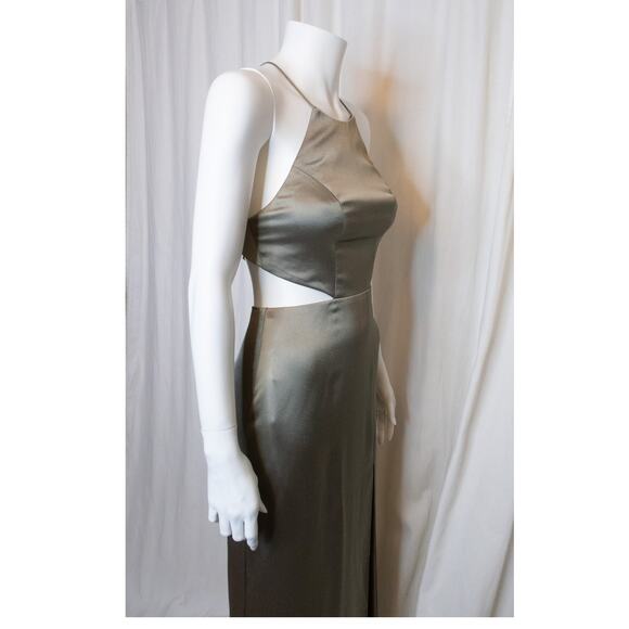 JENNY YOO 'Kendra' Satin Gown in Moss Sage Green NWT US 0 - Picture 4 of 13